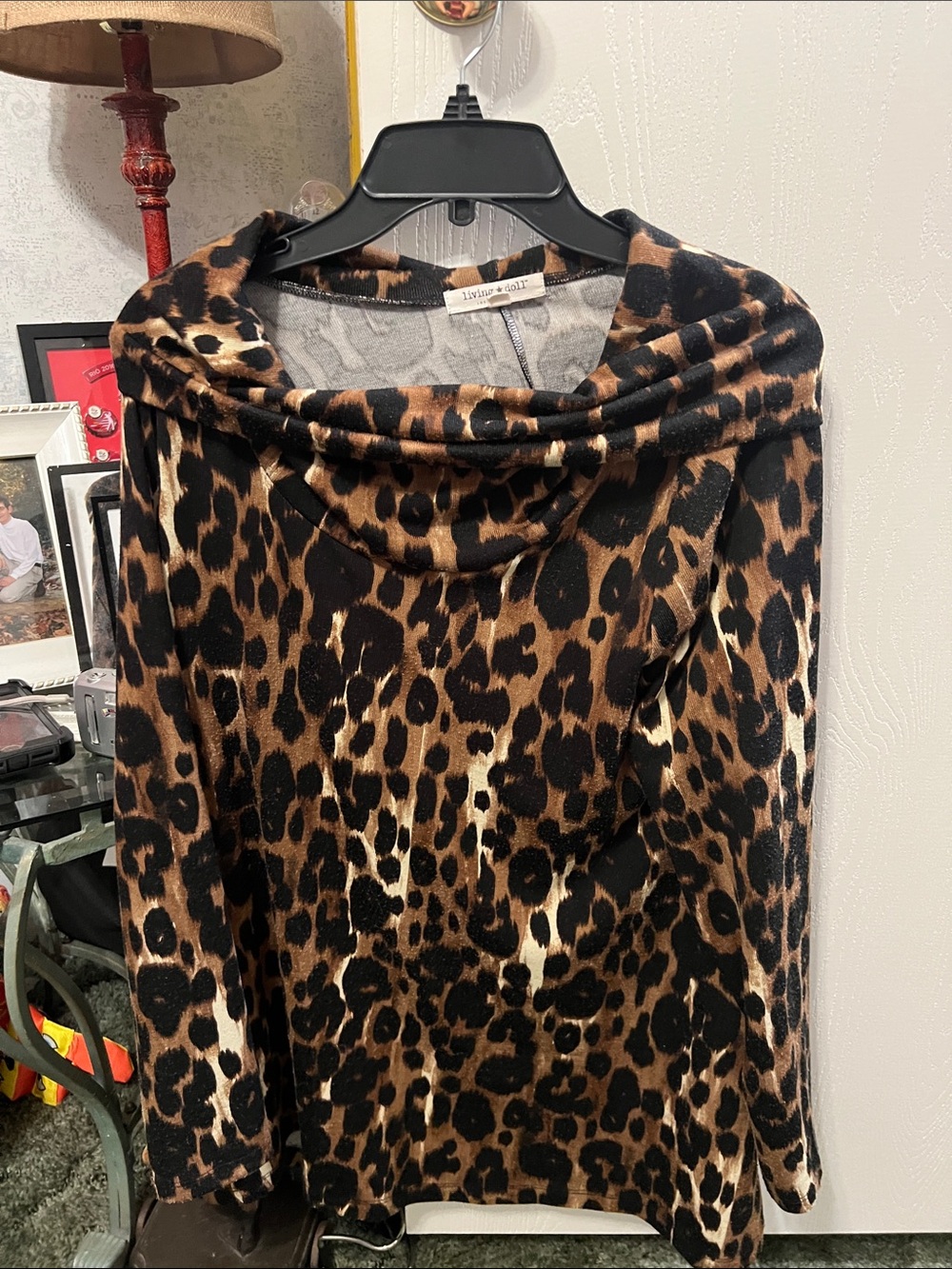 living doll Leopard Print Tunic Top in Brown and Black